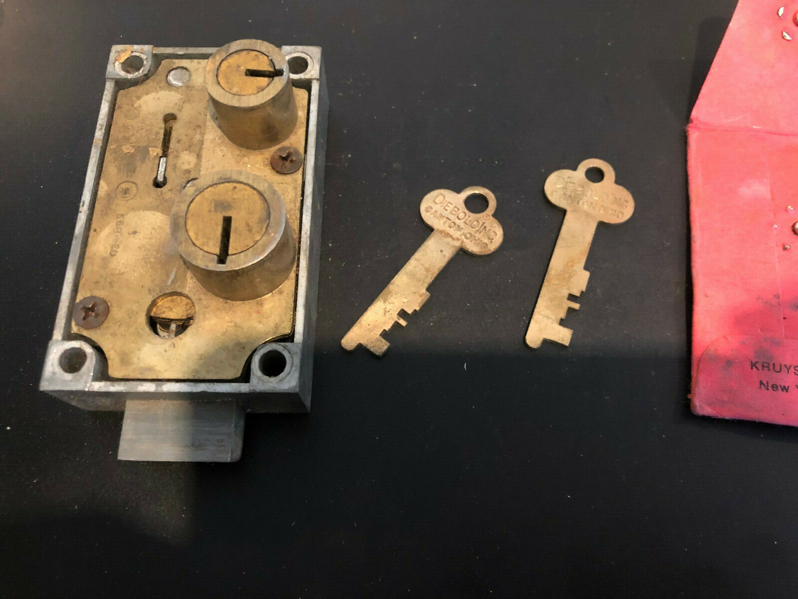 Diebold Safety Deposit Lock w/ 2 Customer Keys