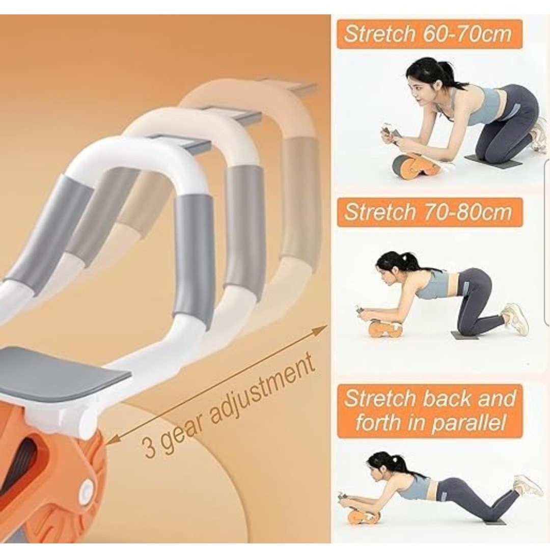 Adjustable Ab Roller with Knee Pad & LED Counter – Core Exercise Trainer