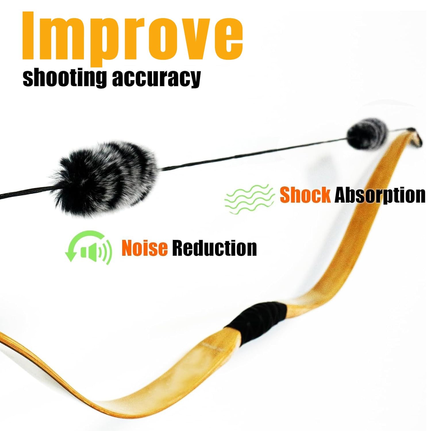 2 Pair Bow String Silencers Soft Bowstring Shock Absorber Stabilizers Archery...