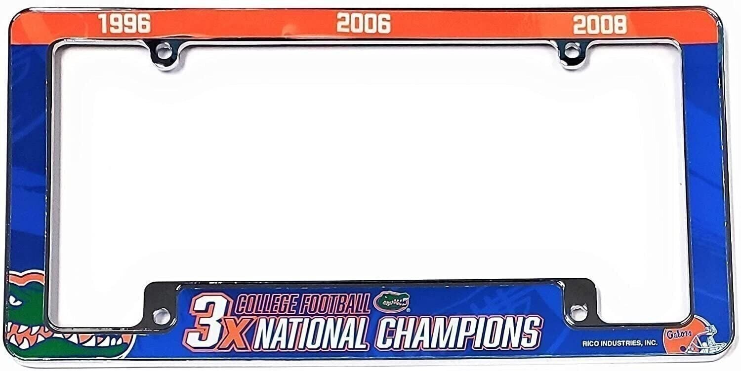 University of Florida Gators 3X Time Champions Metal License Plate Frame...