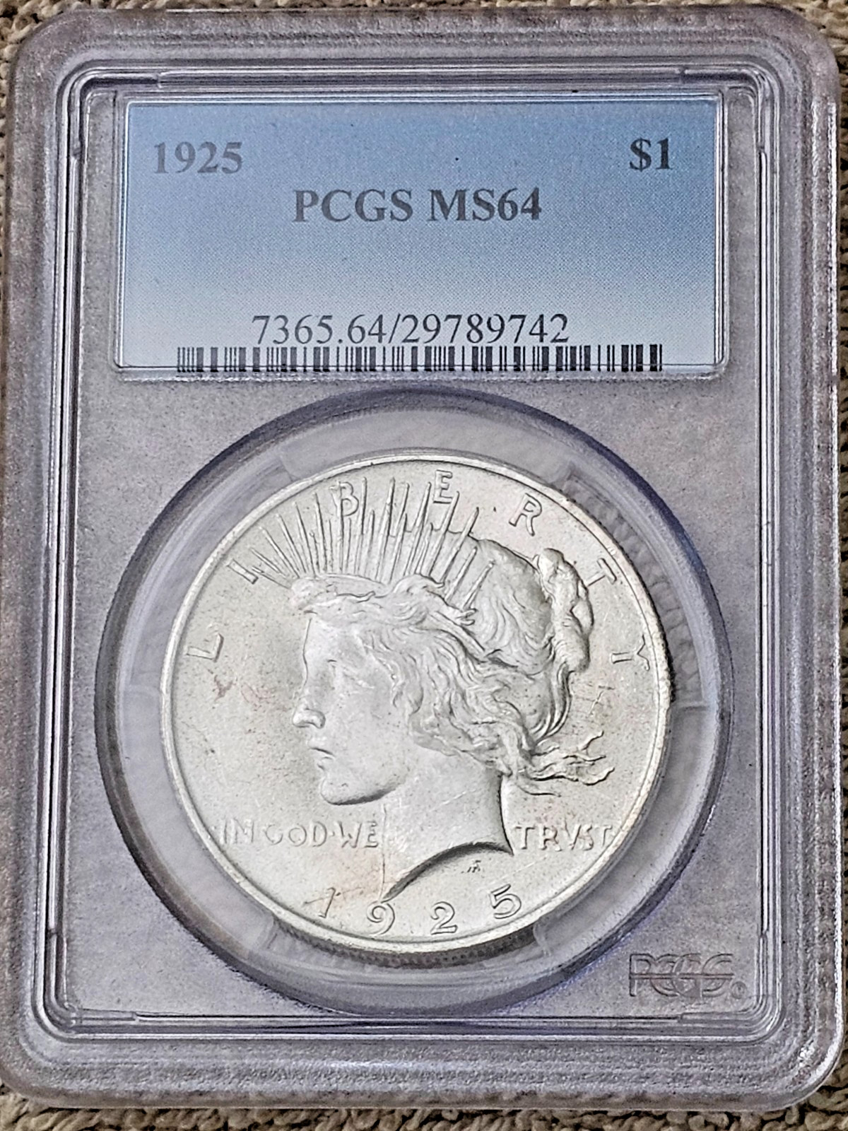 1925 Silver Peace Dollar PCGS MS64 Free shipping
