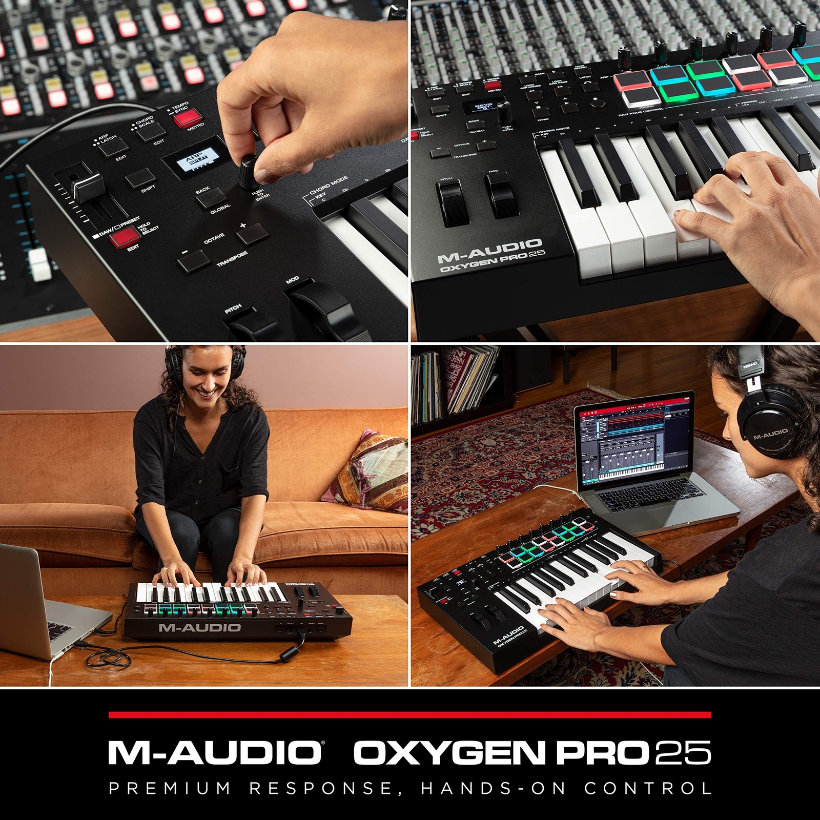M-Audio Oxygen Pro 25 – 25 Key USB MIDI Keyboard Controller With Beat Pads