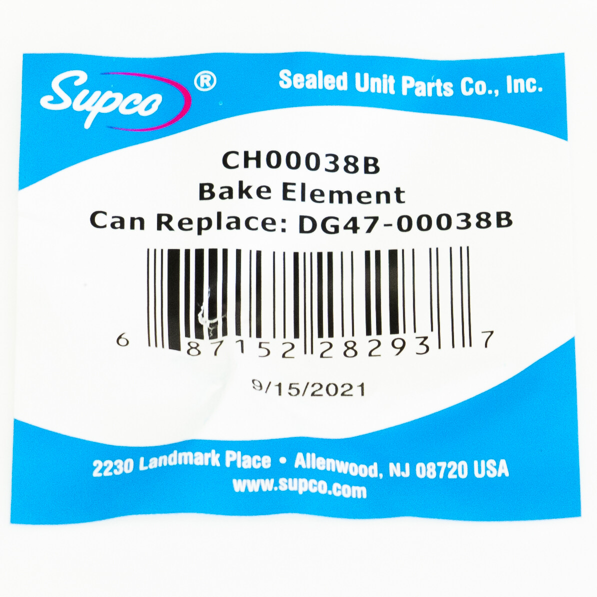 Supco CH00038B for Samsung DG47-00038B Oven Range Bake Element