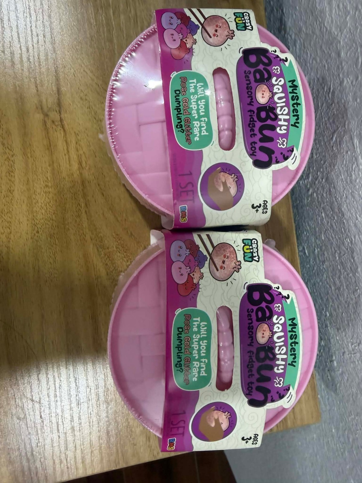 viral tiktok toy Lot of 2 RMS USA Glitter Mystery Squishy Bao Bun Sensory RARE