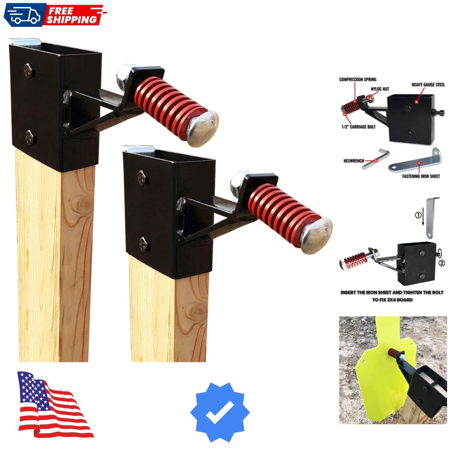 2x4 Target Hanger | Target Stand Base | Adjustable Height Steel Post | AR500 ...