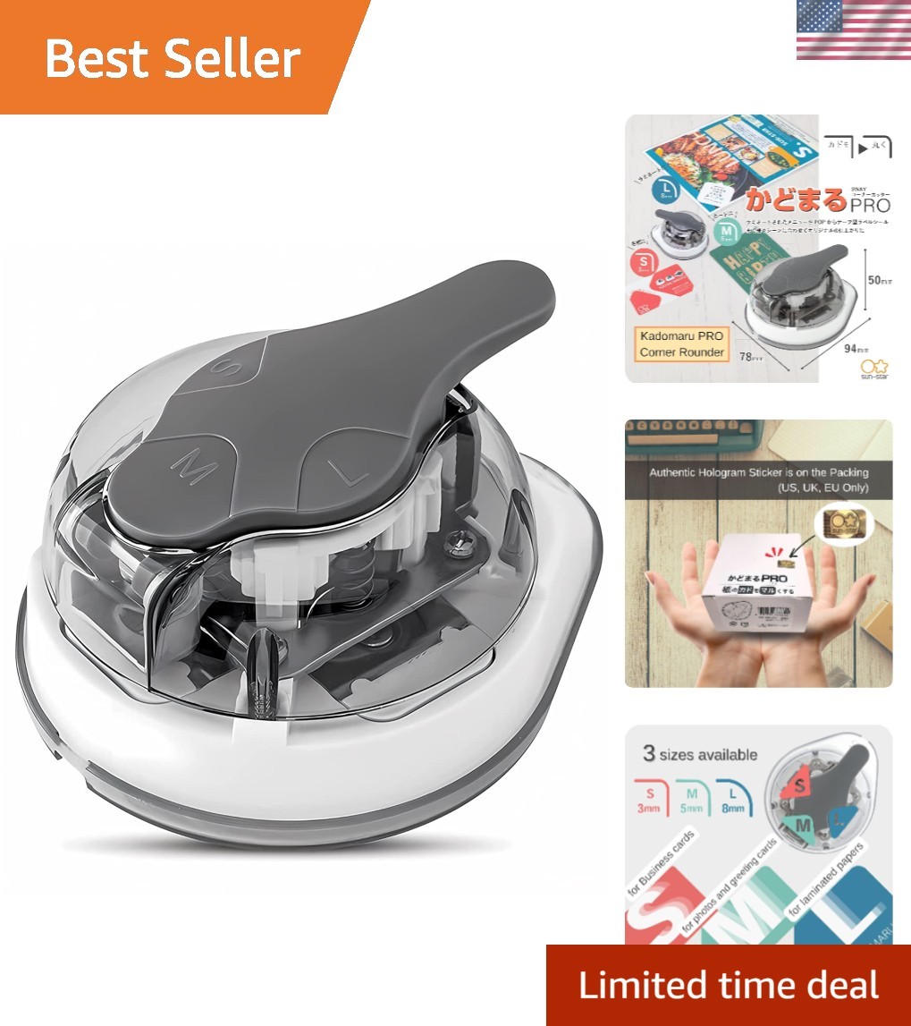 Authentic Sunstar Kadomaru Pro Corner Cutter - Cut Up to 3 Sheets Effortlessly