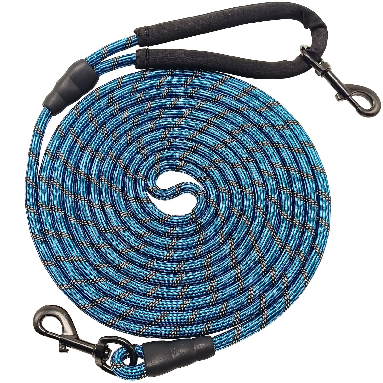 BTINESFUL Long Dog Leash, 10/15/20/30/50FT Training 10ft x 3/8inch, Blue