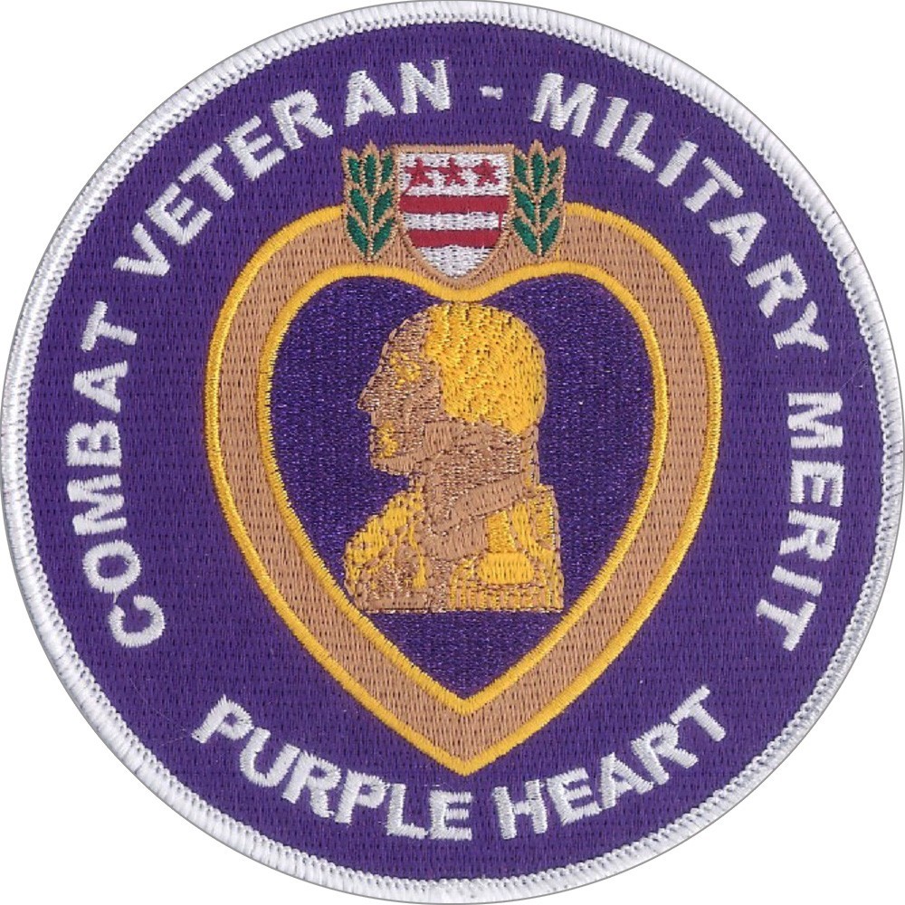 Combat Wounded Military Merit Embroidered Patch - COMBAT WOUNDED - US Army- USMC