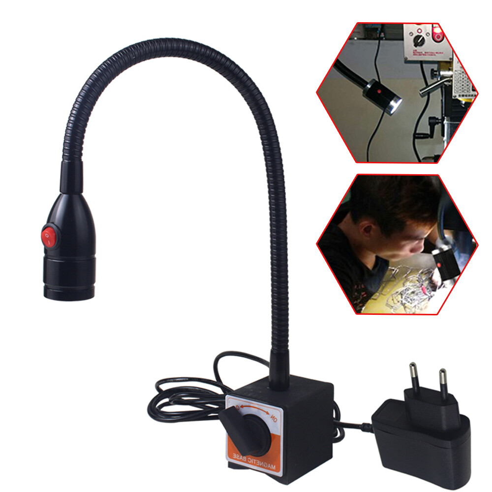LED CNC Lathe Mill Work Light Spot Lamp with Magnetic Base Gooseneck 1W USA