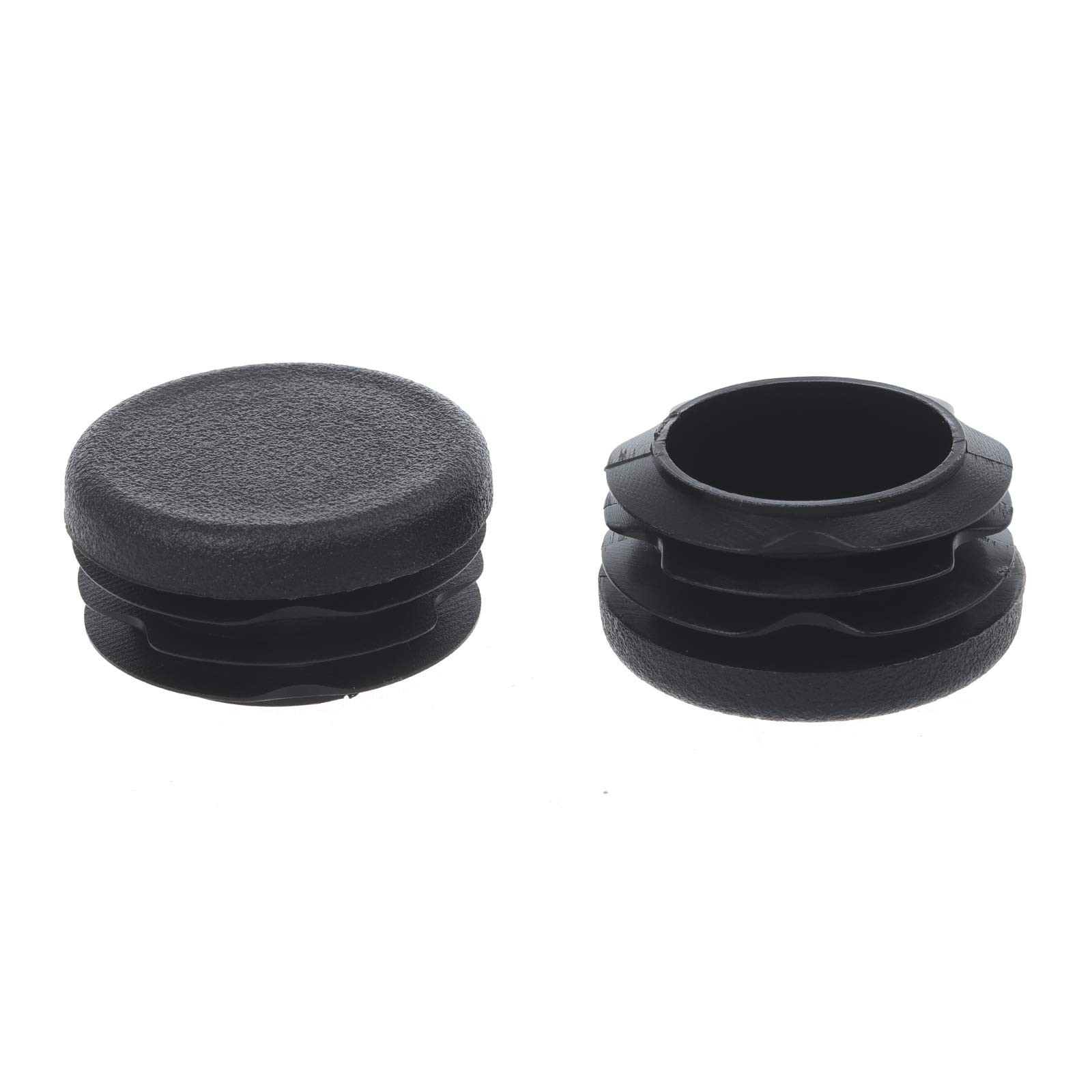12Pcs Round Plastic Plug, 1-1/4 Inch (32mm) End Caps for Inch, Black