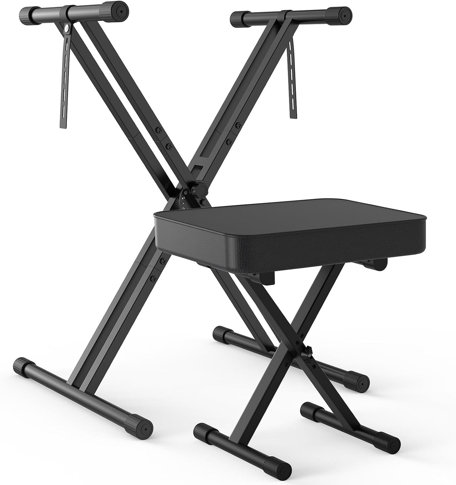 Keyboard Stand and Bench Set, Double X Style Digital Piano Stand, Height 19 to