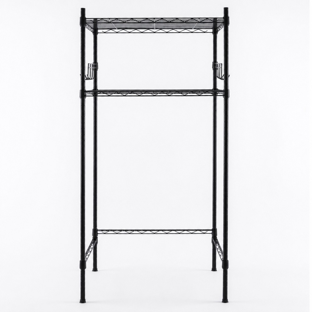 Mini Fridge Stand with Storage Adjustable Steel Black New