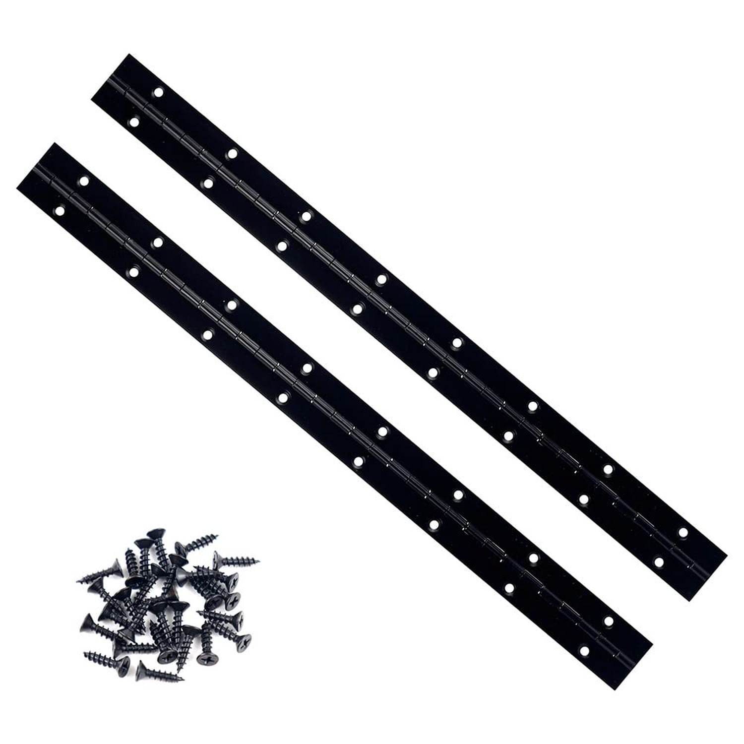 2PCS 14 inch Black Piano Hinges for Cabinet, Heavy Duty Continuous & Sliver S...