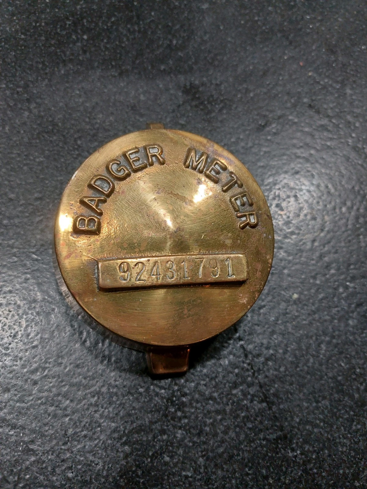 Vintage BADGER METER MFG CO Brass Meter Cover MILWAUKEE USA - Steampunk
