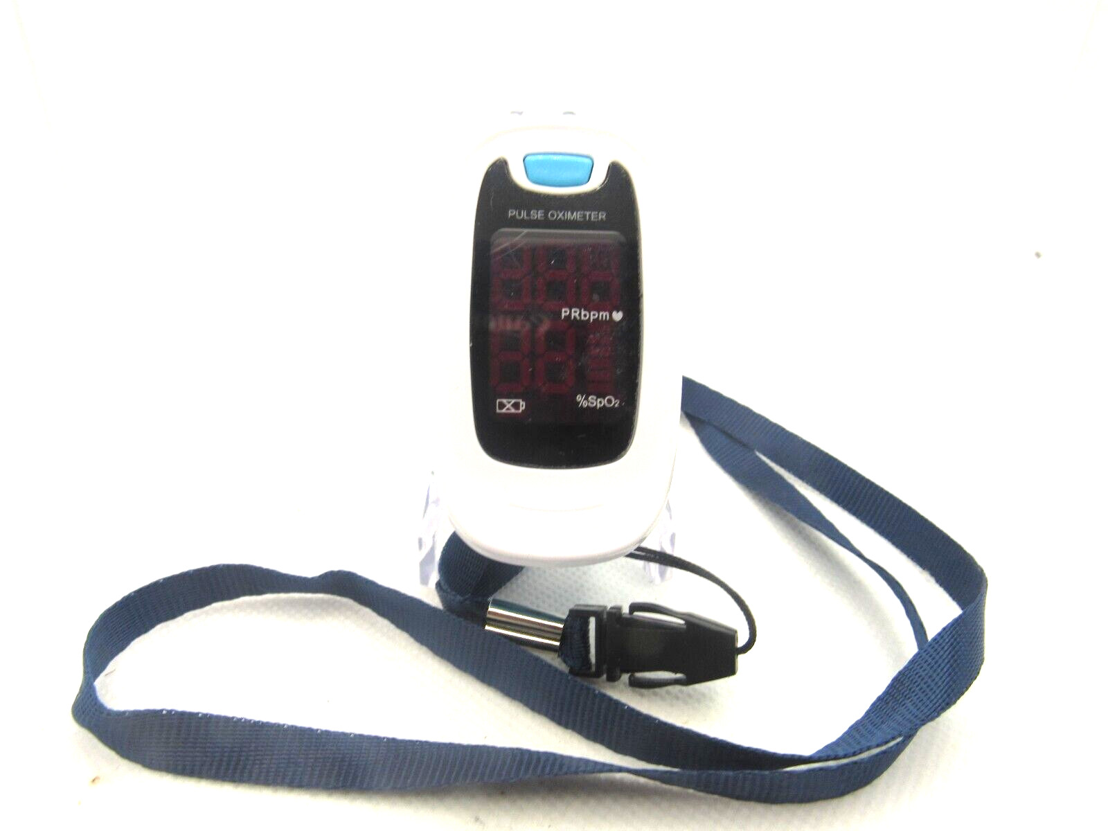 Pulse oximeter / Heart beat per min.  Finger Battery operated with lanyard.
