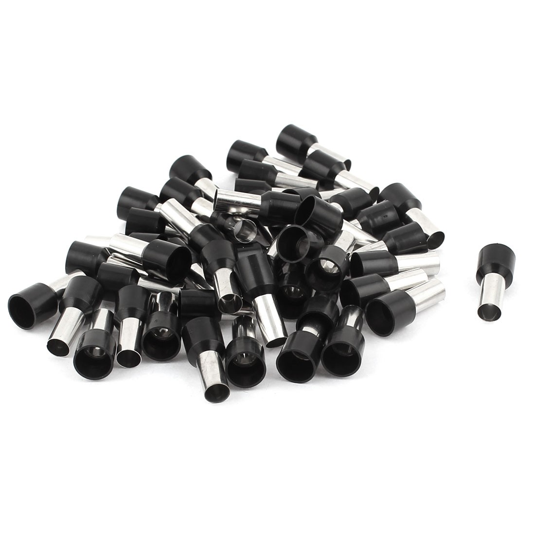 50 x 16mm2 Crimp  Terminal Insulated Bootlace Ferrule Connector Black