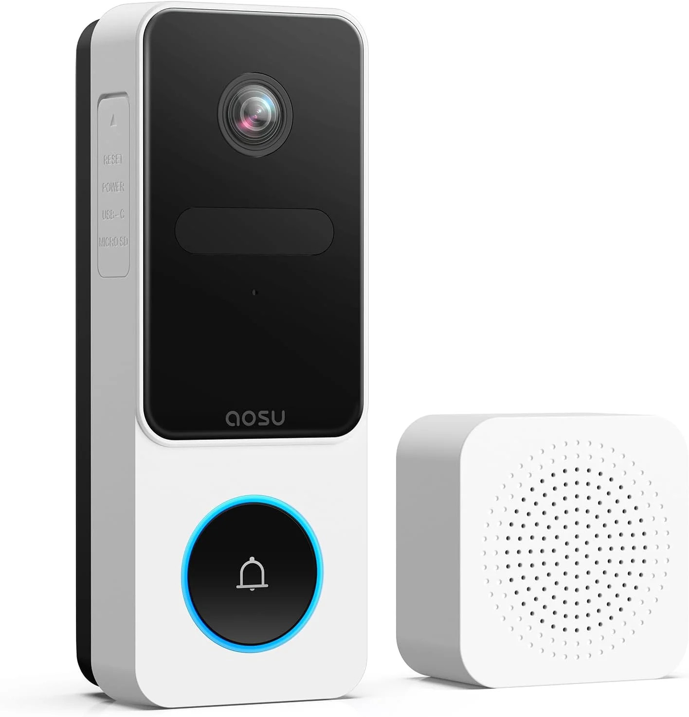 AOSU Wireless Doorbell Camera, 170° Ultra Wide Viewing Angle, Intelligent Parcel
