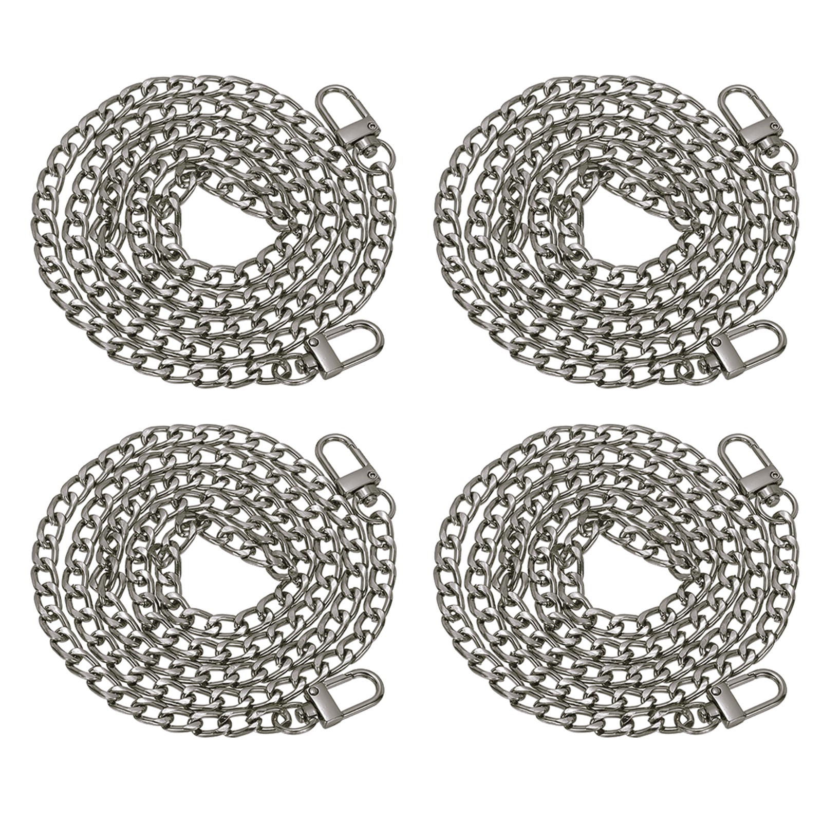 47.2" Flat Purse Chain 4 Pack Black Purse Strap Handbag Chains Straps