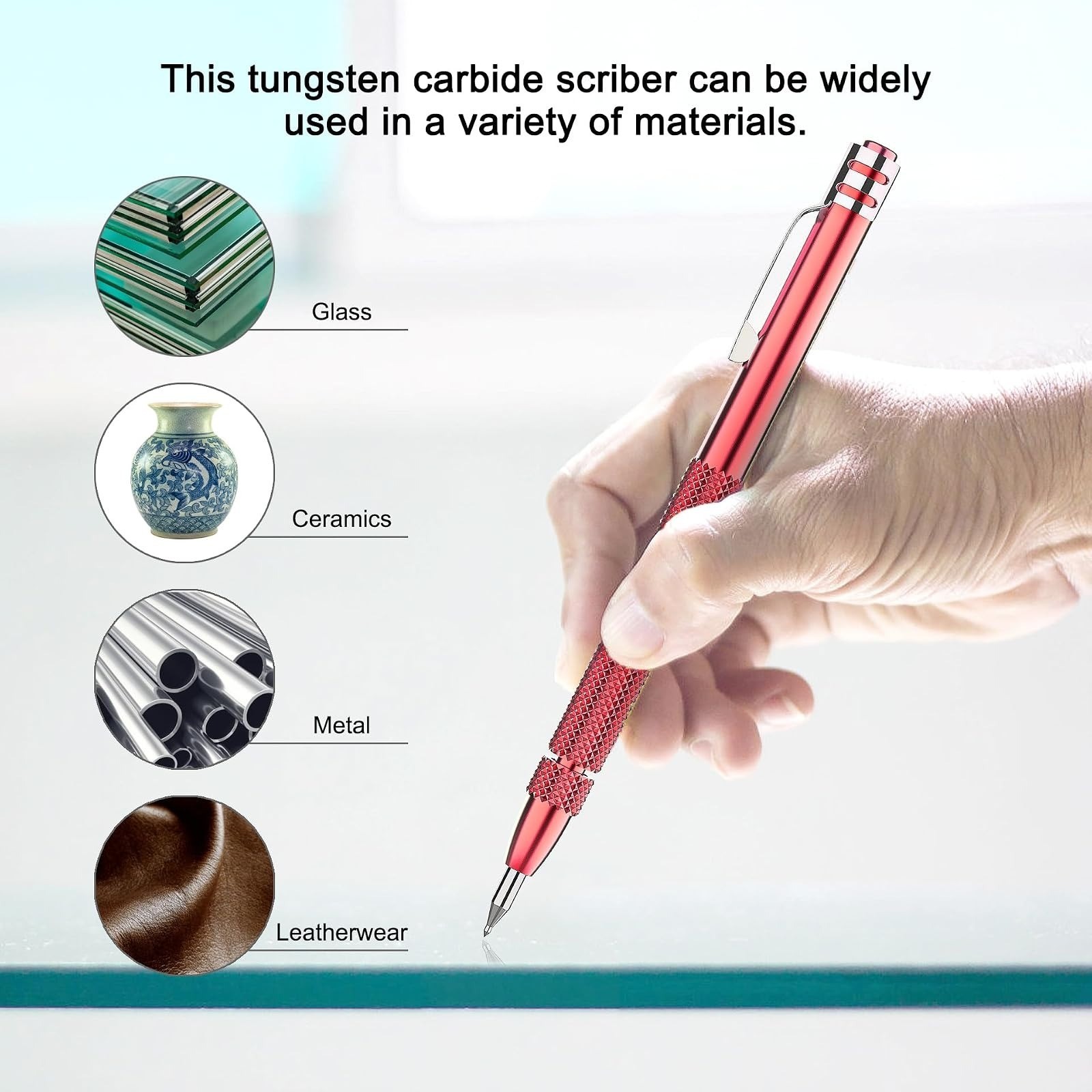 Glieskir Tungsten Carbide Scriber Tool Set - 4 Pack with Ruler & Tips