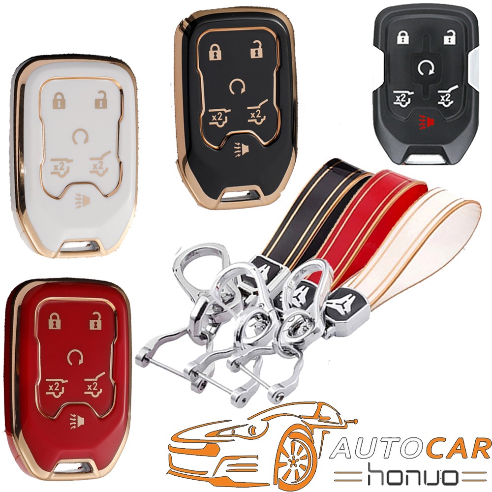 For 2015-2020 Chevrolet Suburban Tahoe GMC Yukon TPU Remote Key Fob Case Cover