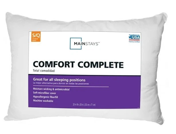 (2 pack) Mainstays Comfort Complete Bed Pillow, Standard/Queen