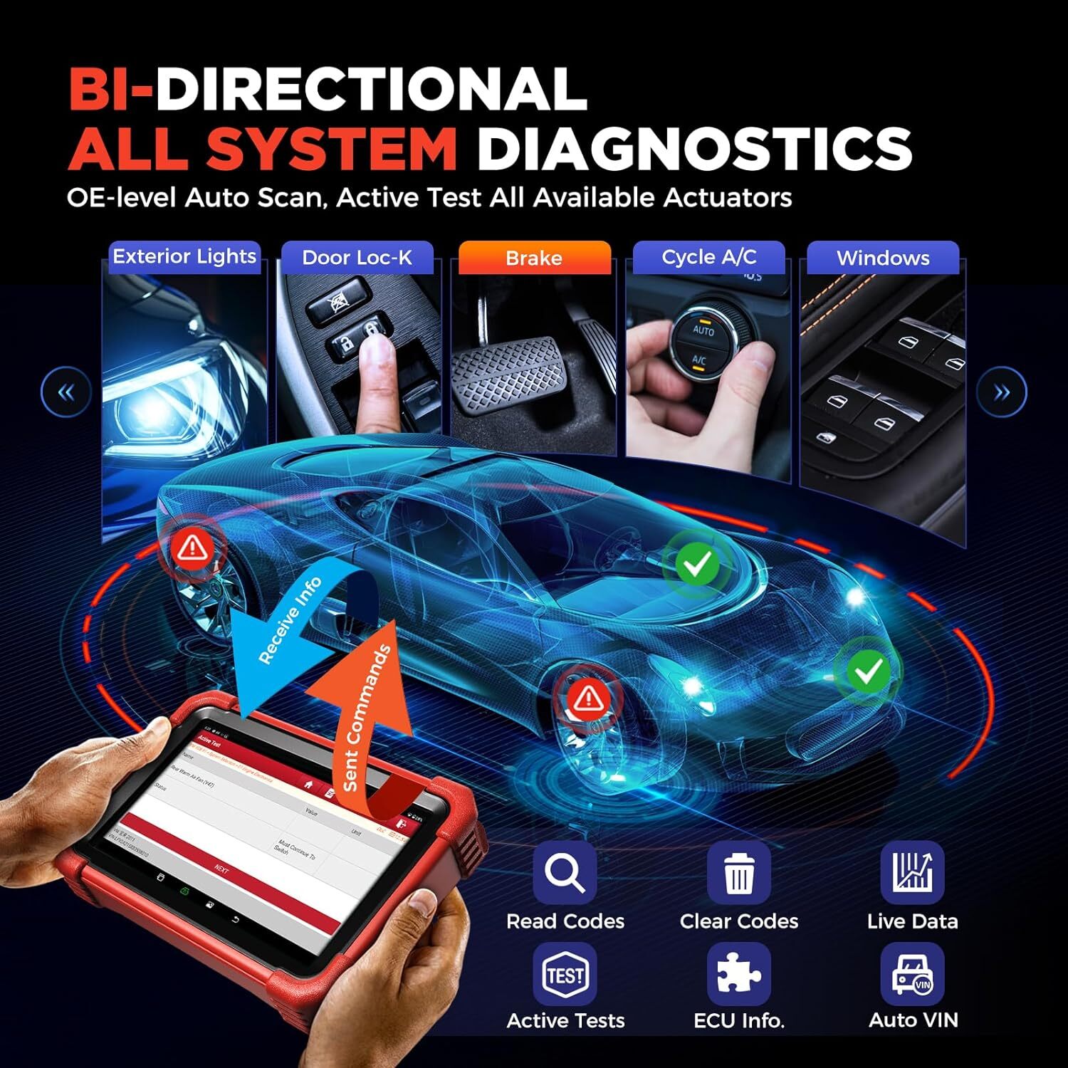 LAUNCH X431 CRP919X PRO Elite Bidirectional Car Diagnostic Scanner Key Coding BT