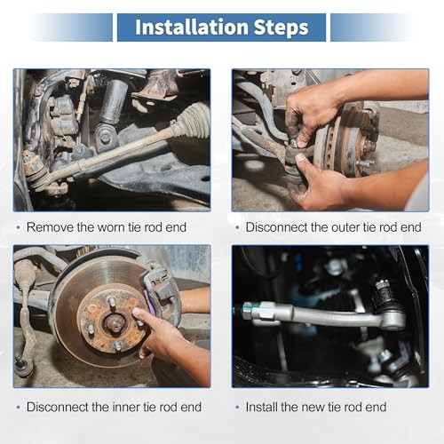4pcs Front Inner Outer Tie Rod Ends Kit Suspension Steering Tie Rod End for
