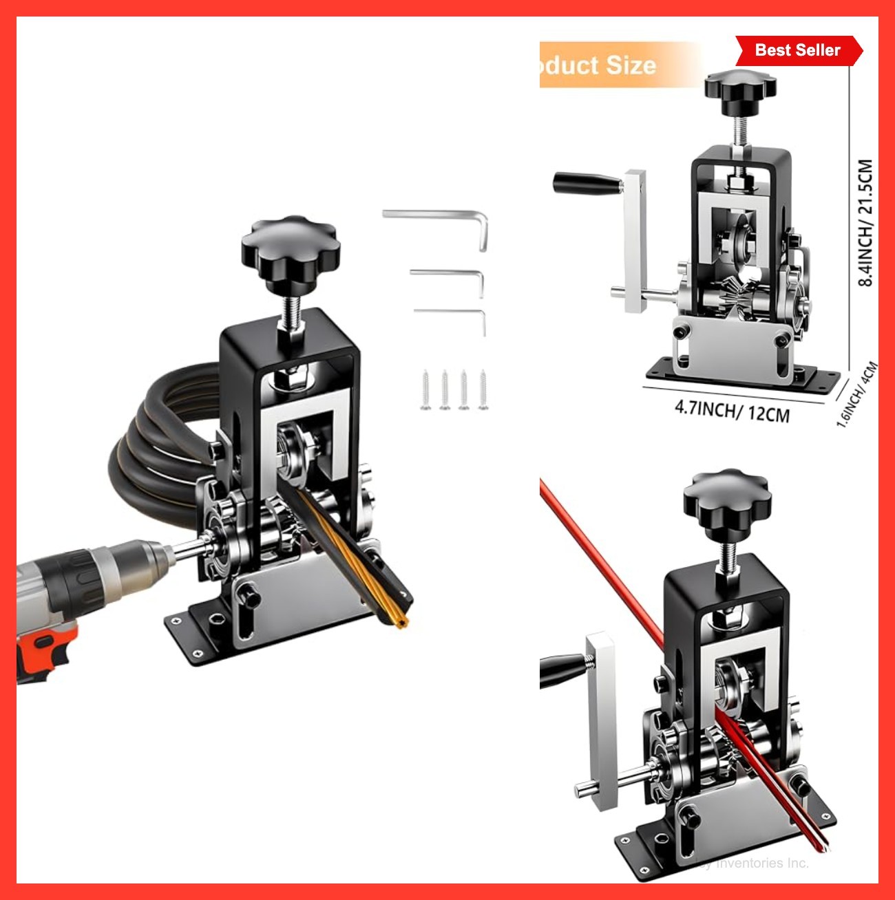 Manual Wire Stripping Machine 0.04-1 Inch Adjustable Drill Powered Scrap Copper