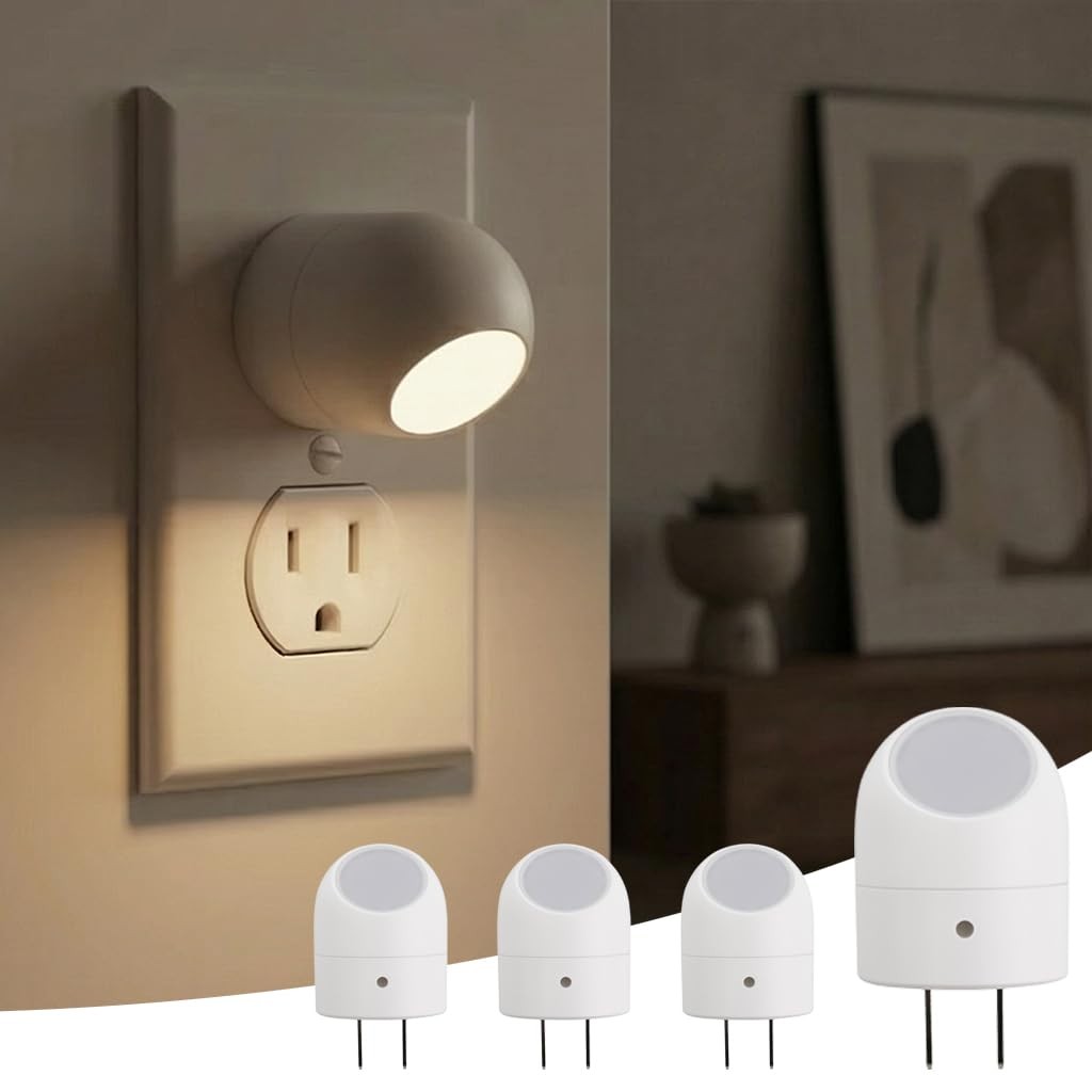 Mini Night Light Plug-in Directional Lamp with 360° Rotating Head Auto Dusk t...