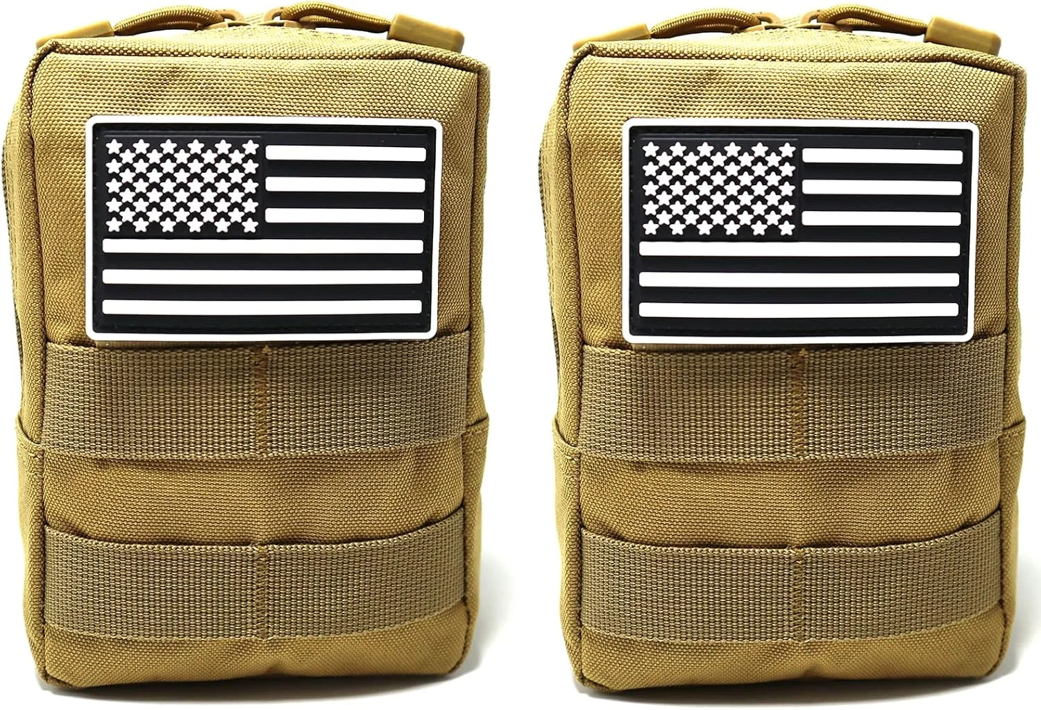 2 Pack Small Molle Pouches - Tactical Compact Water-Resistant EDC Pouch Bag Util