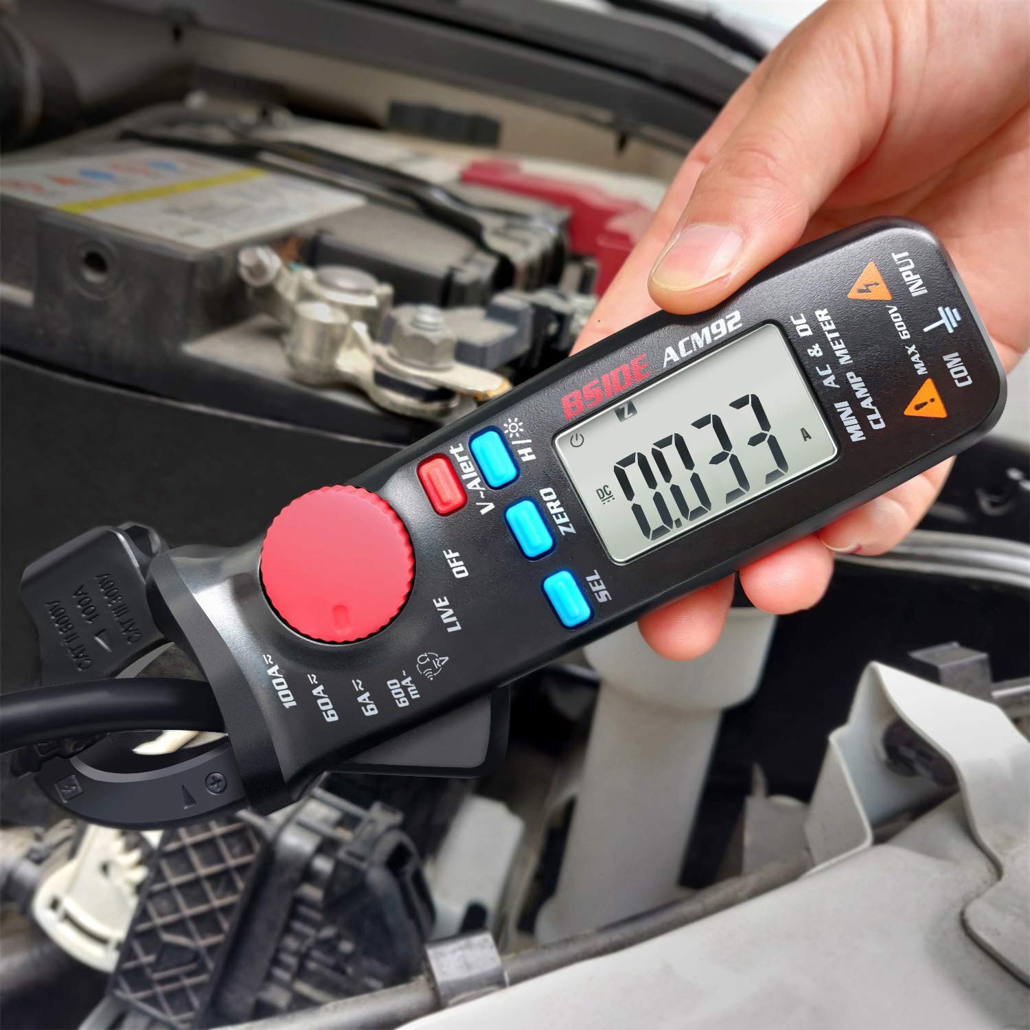 ACM92 Mini Clamp Meter AC DC Current 100 Amp Auto Range Digital Black