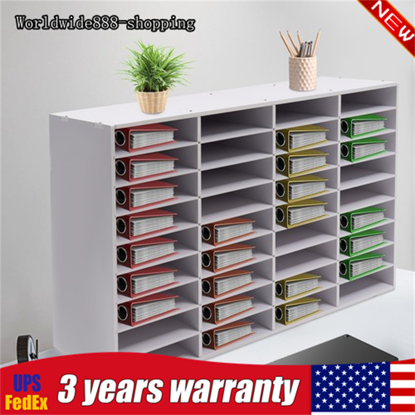 36 Compartment Literature Organizer Desktop File Holder Office Mailbox 80kg