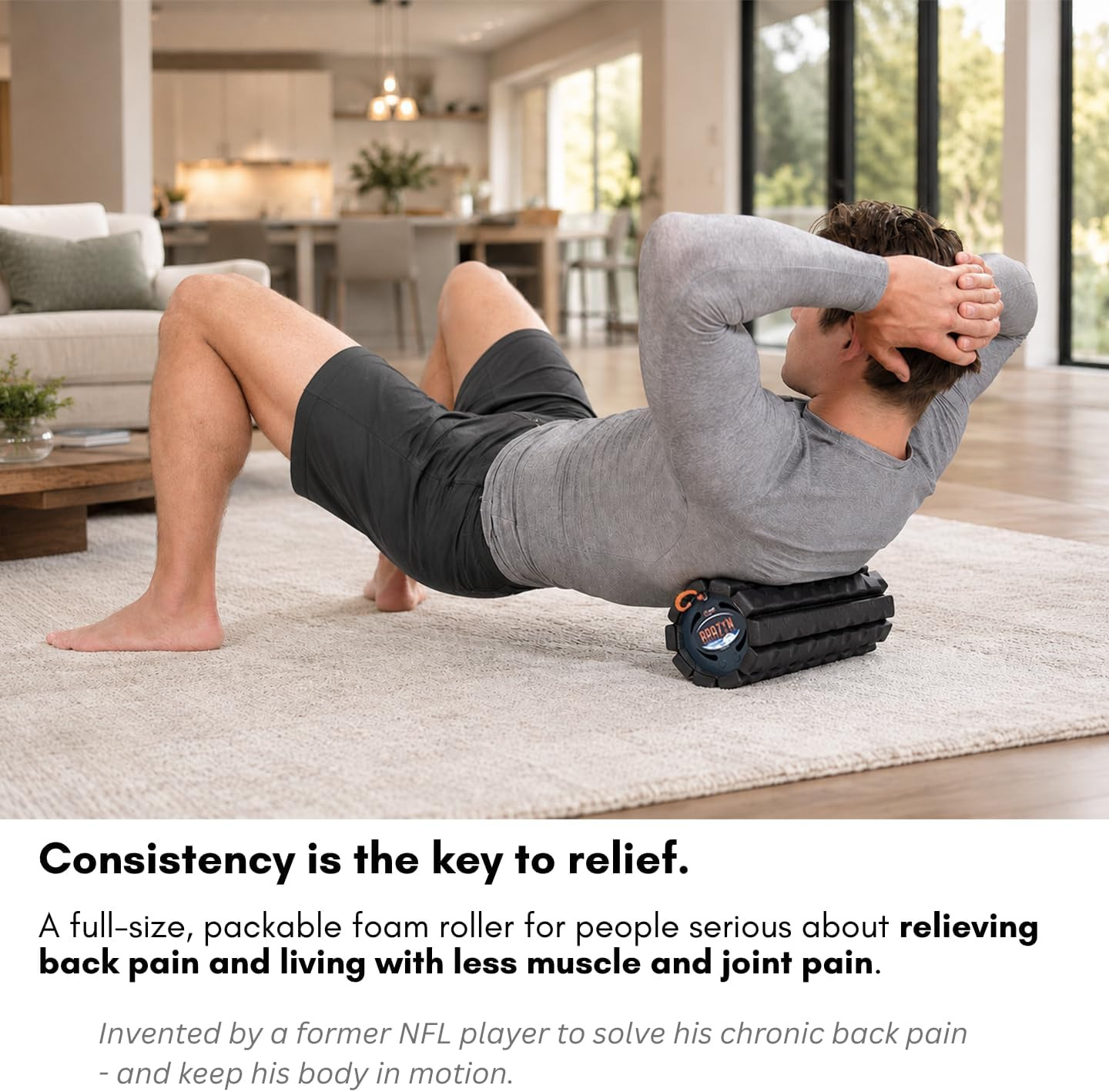 Morph Foam Roller: Collapsible Travel Foam Roller for Back Pain Relief, Worko...