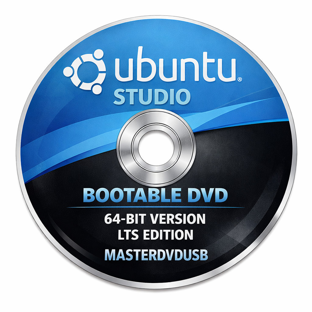 Ubuntu Studio 26.04 64‑BIT LTS Live/Installer DVD Grade AAA+ Laser Printed Label
