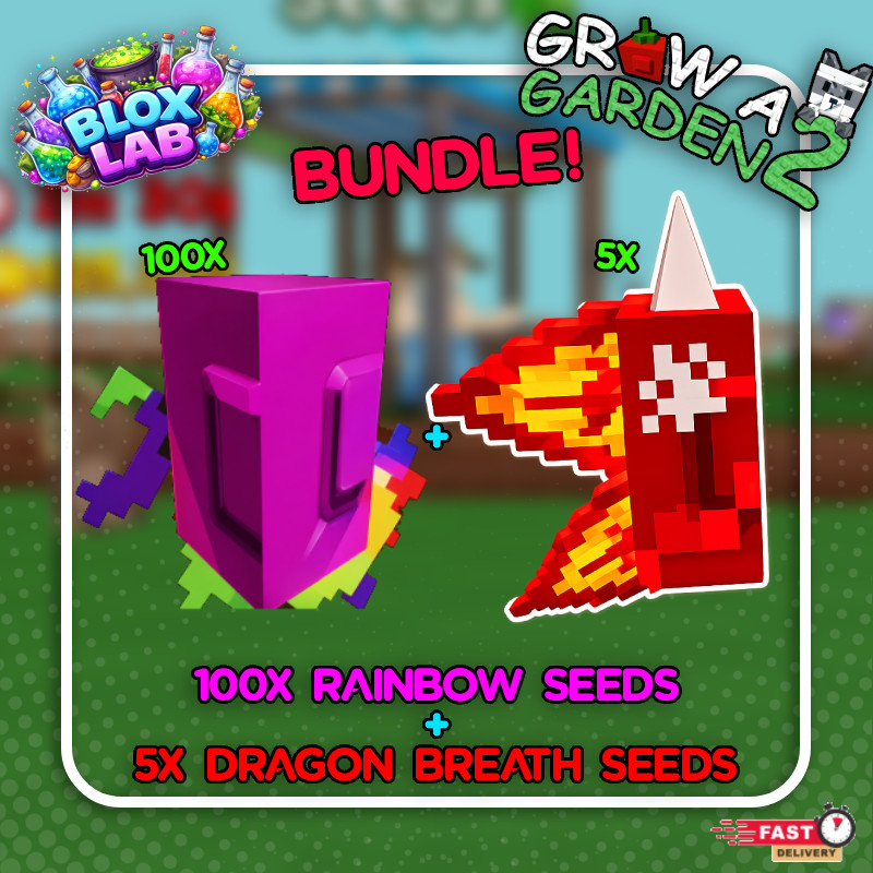 💸Grow a Garden 2 | 100X Rainbow Seeds + 5X Dragon Breath Seeds FAST DELIVERY 🚚