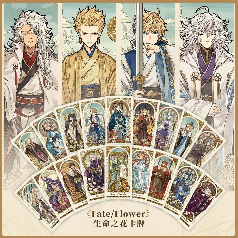 Fate Flower Tarot Cards Anime FGO Characters 79 Piece Cards Album Collection New