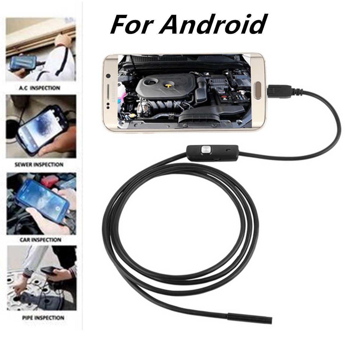 16.4FT Endoscope 7mm Borescope Snake Camera Scope Inspection USB For Android PC