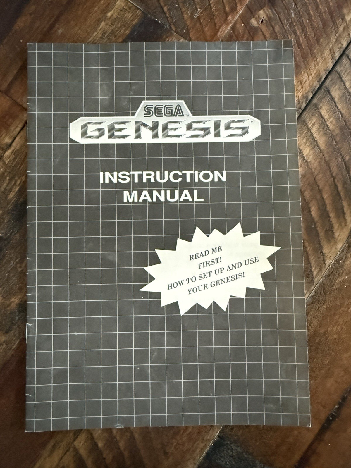 USED ORIGINAL AUTHENTIC SEGA GENESIS INSTRUCTION MANUAL  Read Me First Sticker