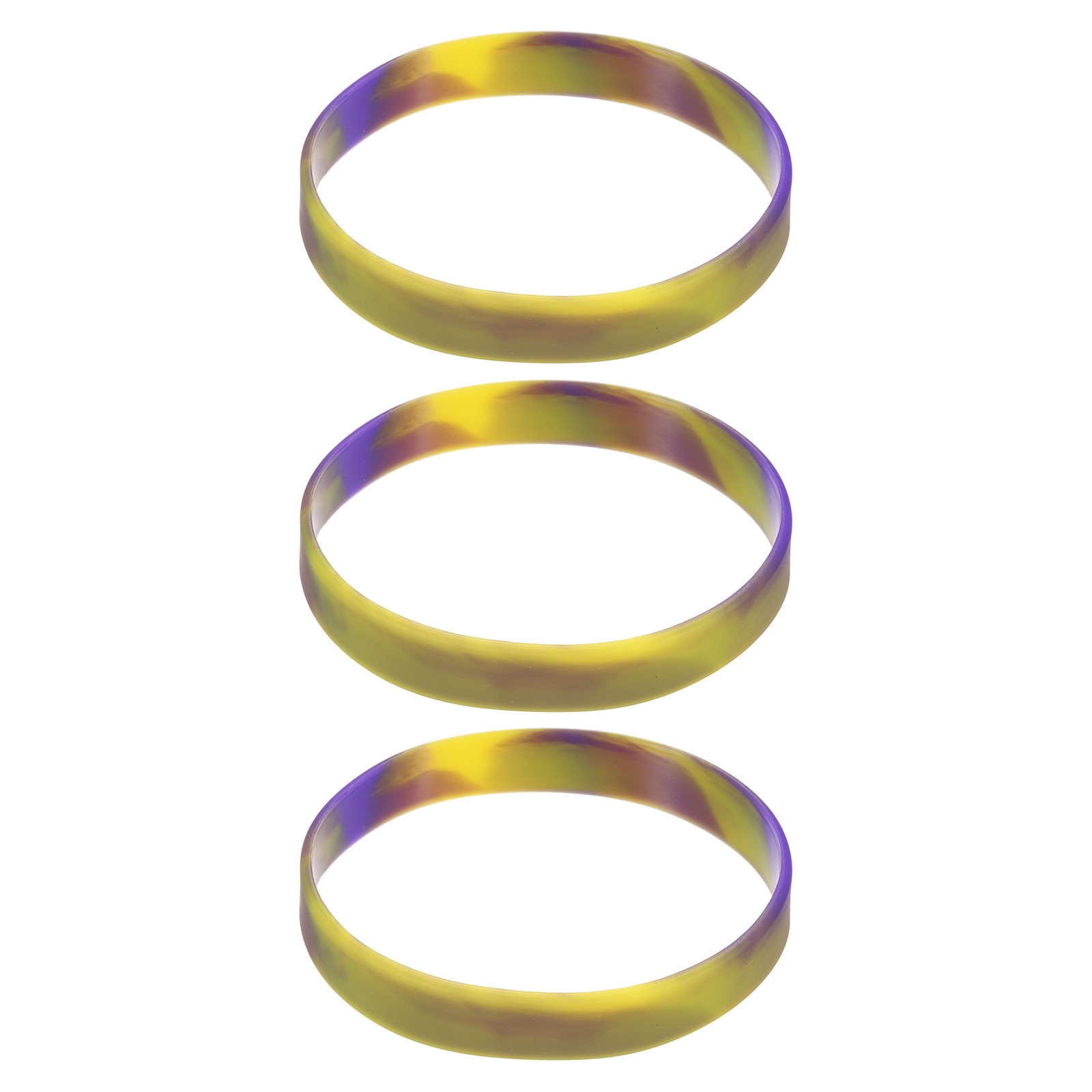 3Pcs Bracelets Wristbands 1/2 Inch Width 8" Length Purple Yellow