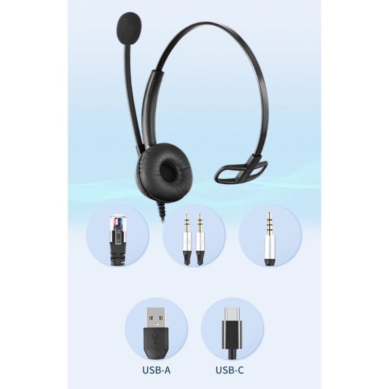 Computer Headset Microphone Memory Foam Earpad Advanced Noise Cancelling