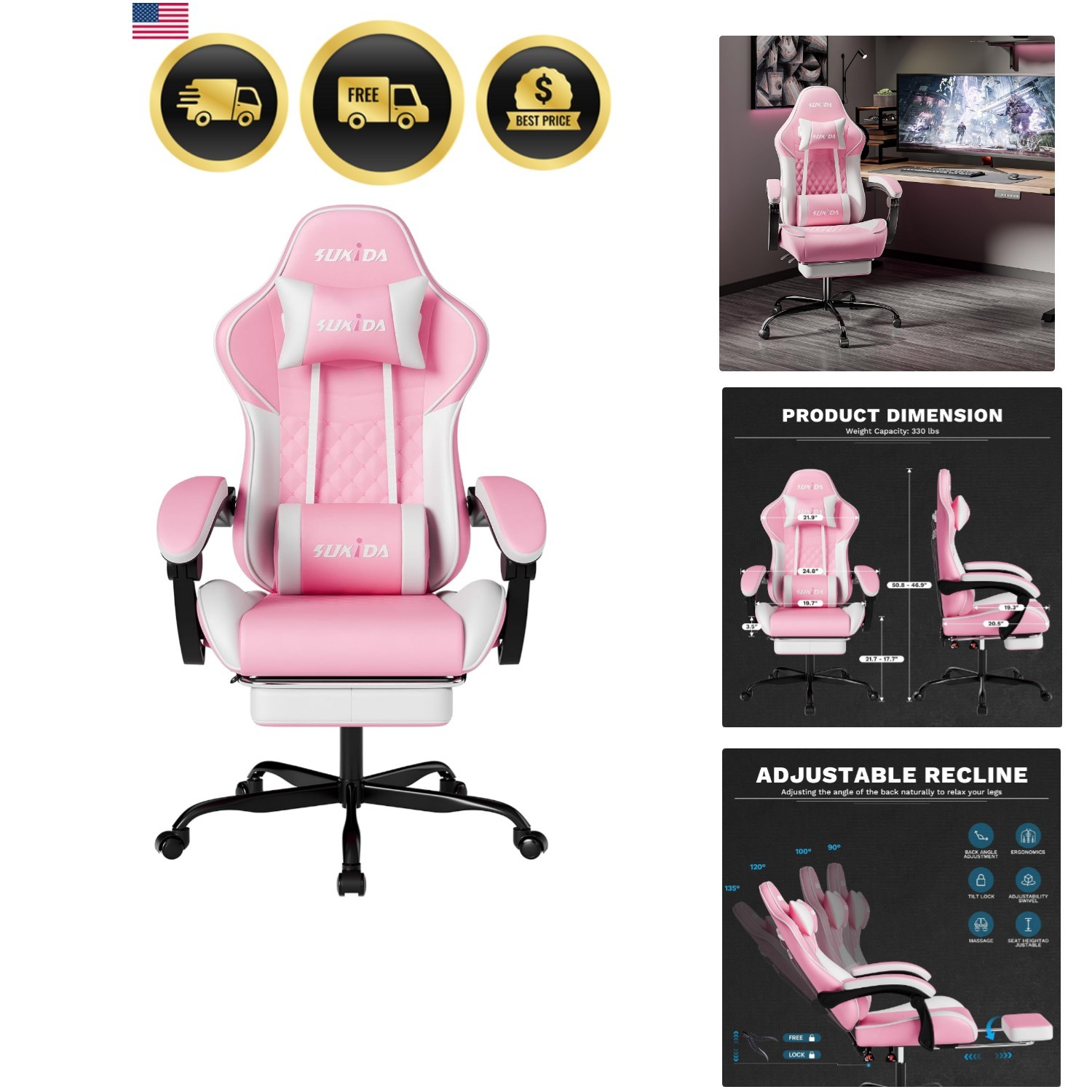 Ergonomic Video Gamer Chairs Gaming Computer Chairs Gamer Chairs for Adults M...