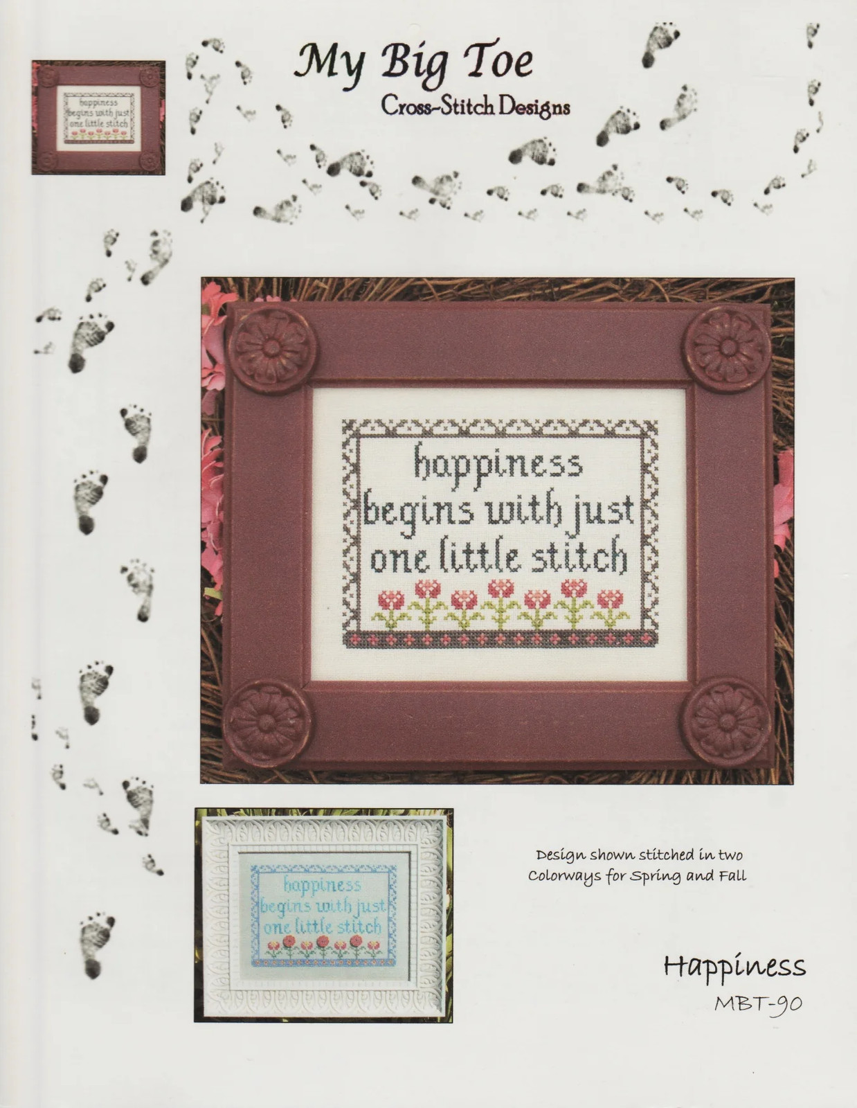 Happiness by My Big Toe cross stitch pattern