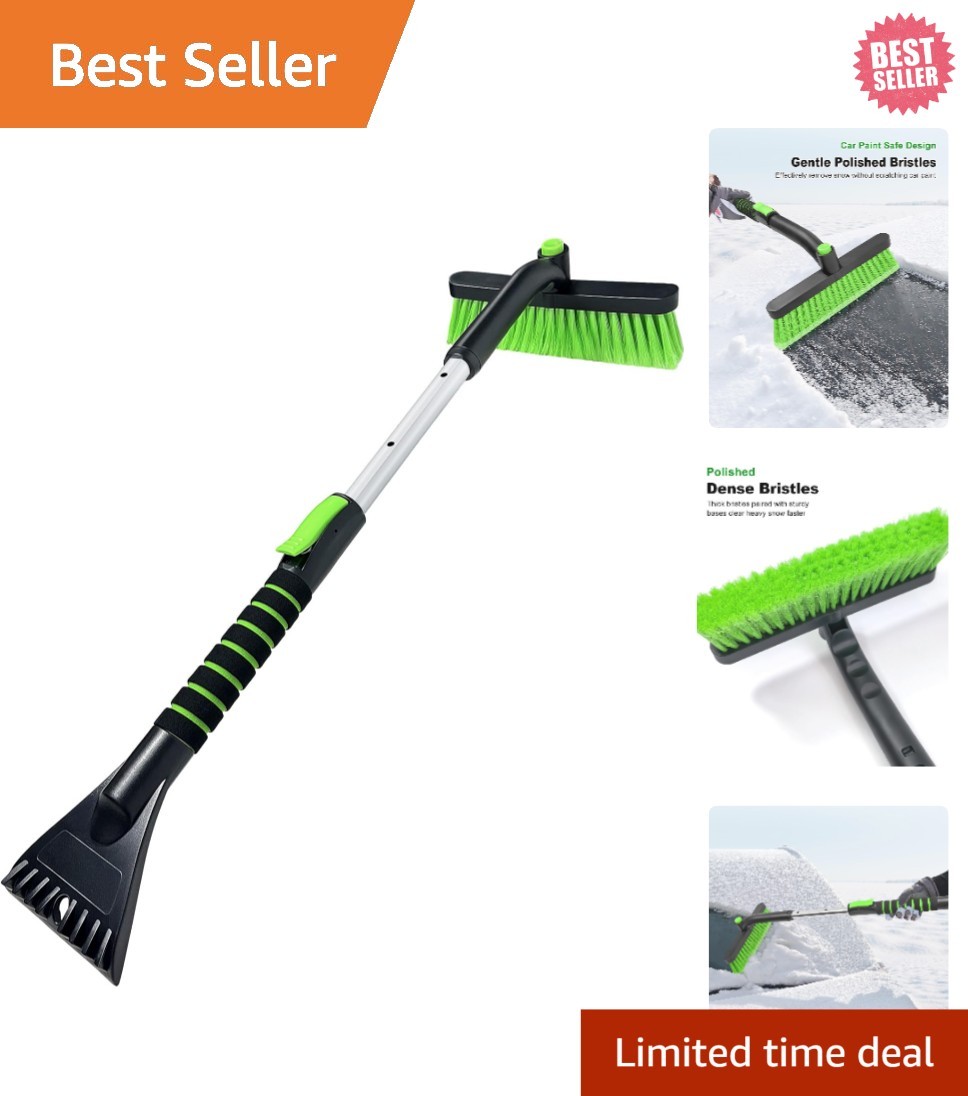 Durable Ice Scraper and 360° Rotatable Snow Brush for Winter Vehicle Care