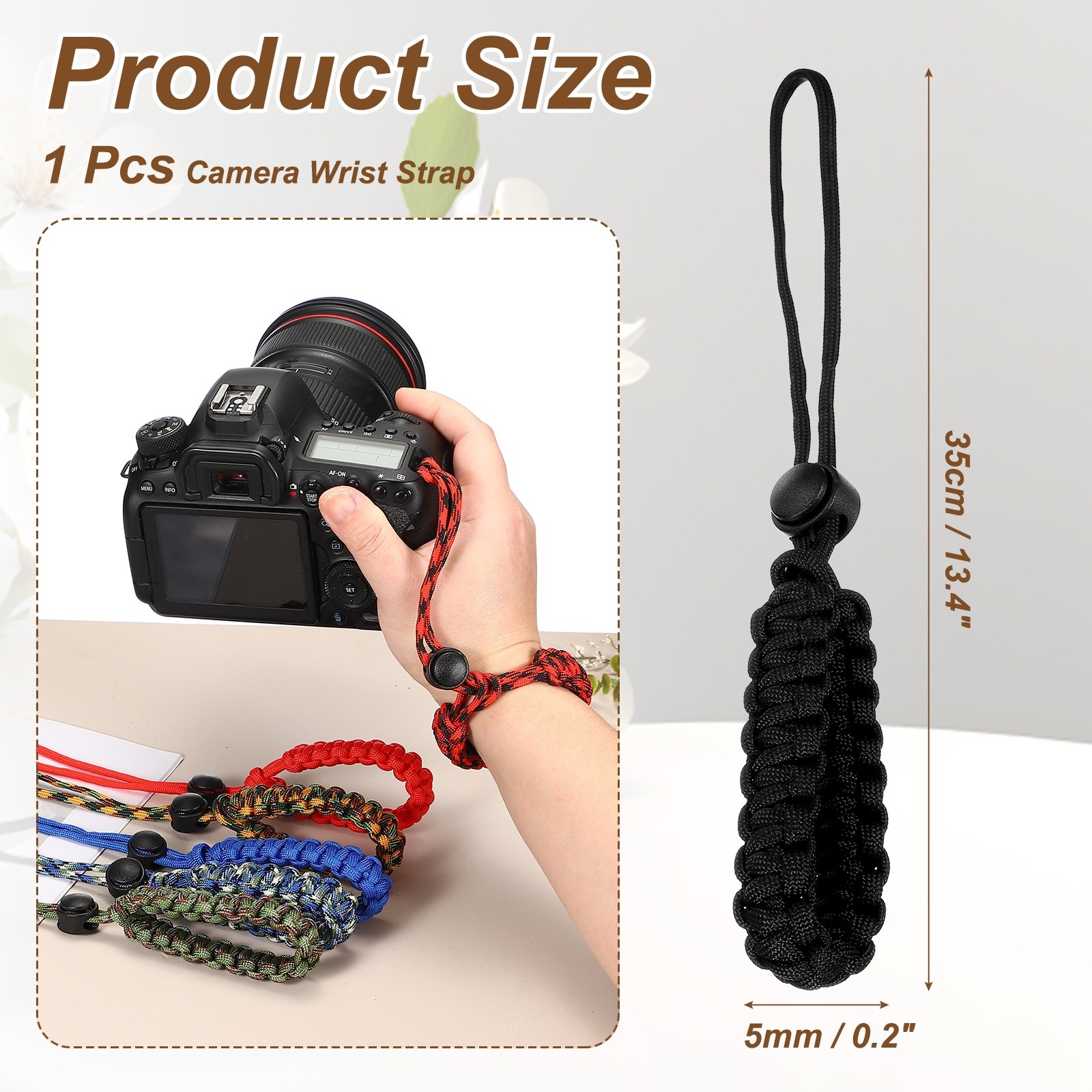 Camera Wrist Strap - Paracord Camera Hand Strap Lanyard, Black