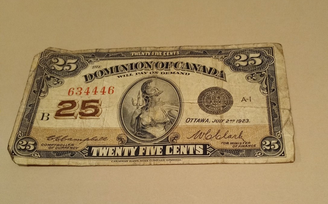 Banknote Canada P11c 25 Cents 1923