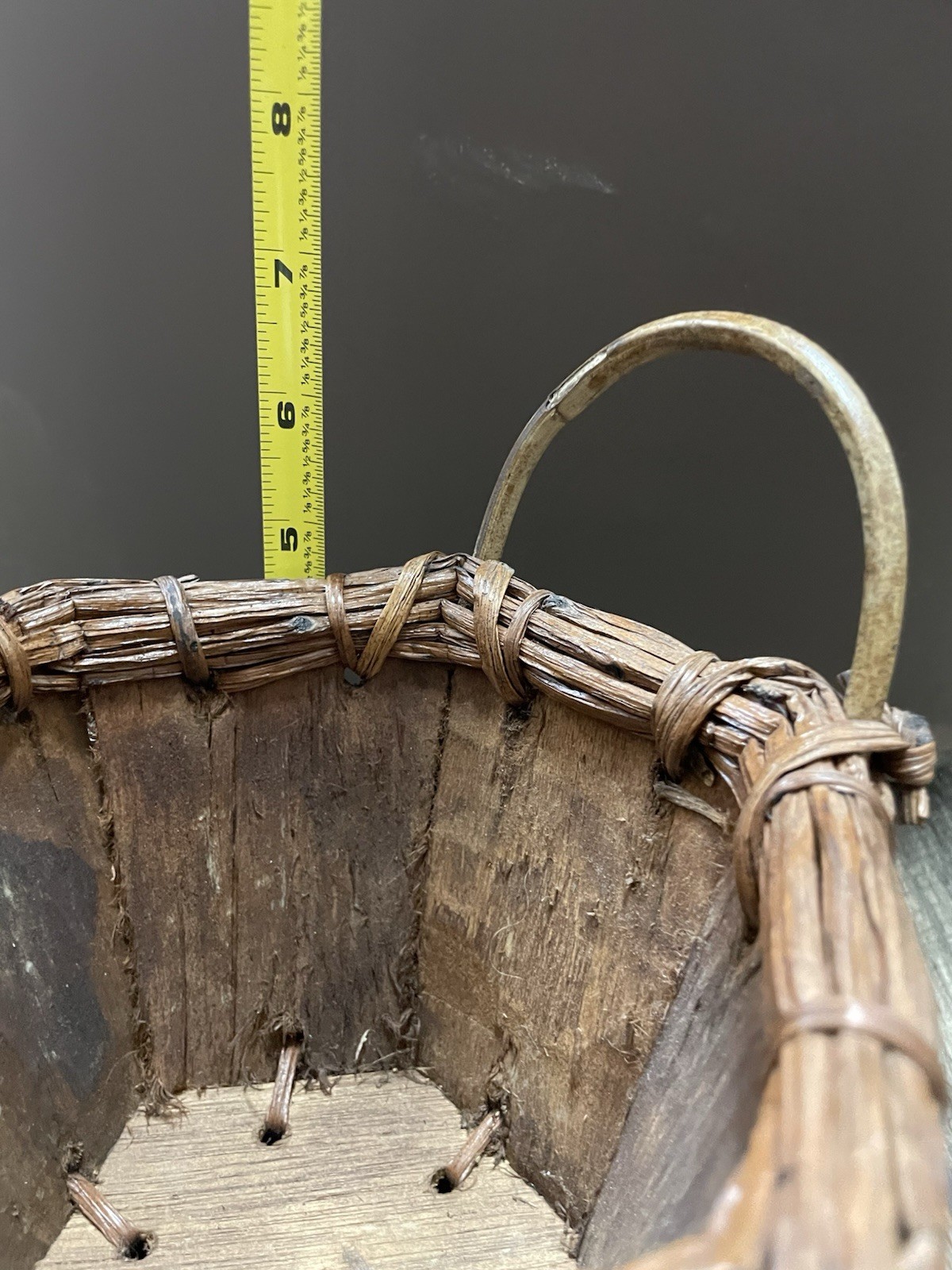 Handmade Baskets Rustic Lot Of 2 Tree Bark & Vine Brown 2 Sizes