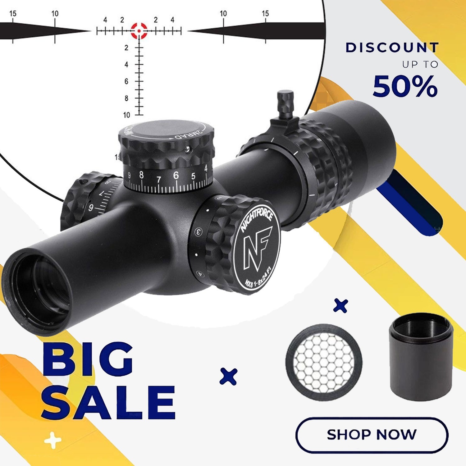 Holy Warrior NX8 1-8 F1 FFP 34mm Tube LPVO Riflescope ZeroStop Elevation USA