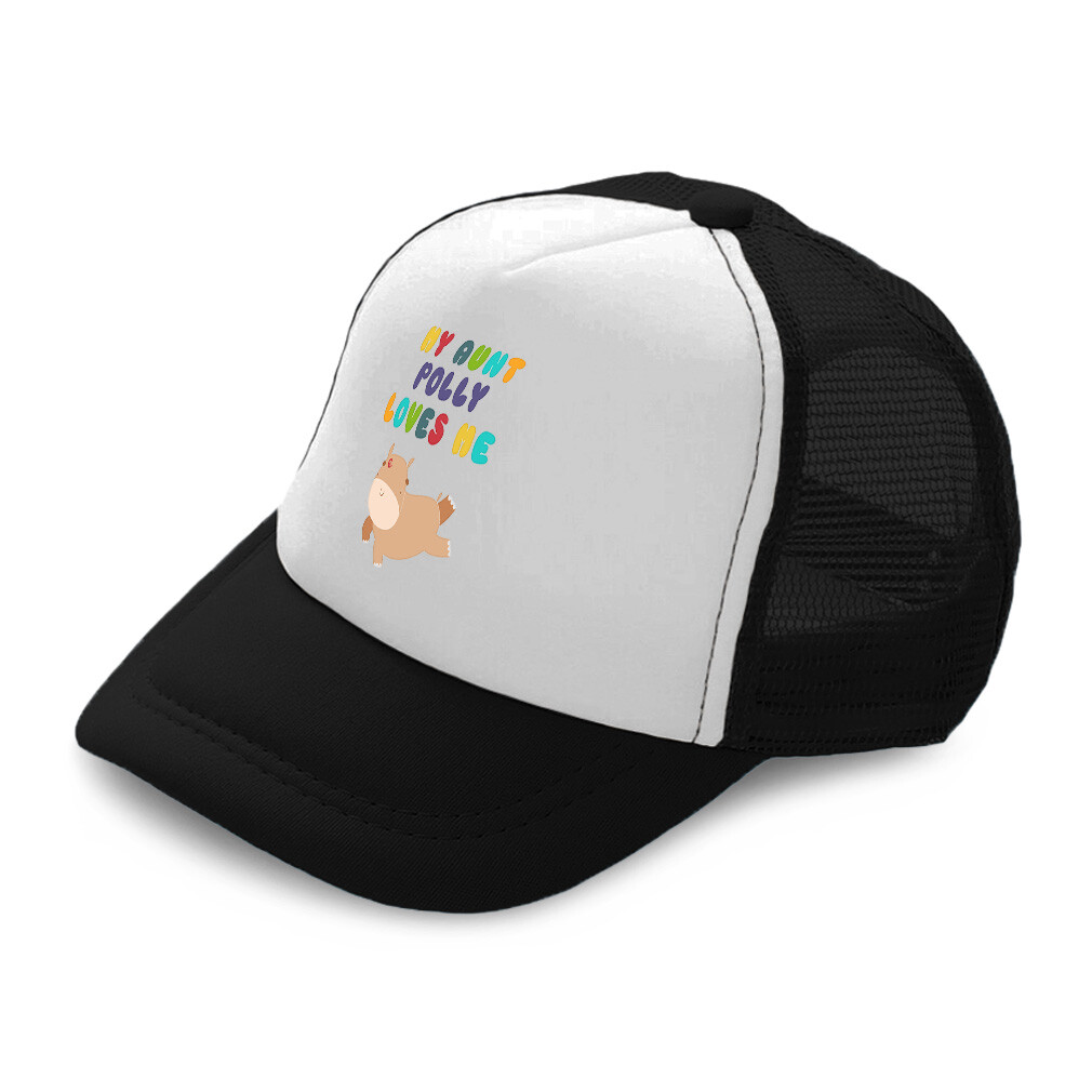 Kids Trucker Hat My Aunt Polly Loves Me Polyester Boys Caps & Girls Caps