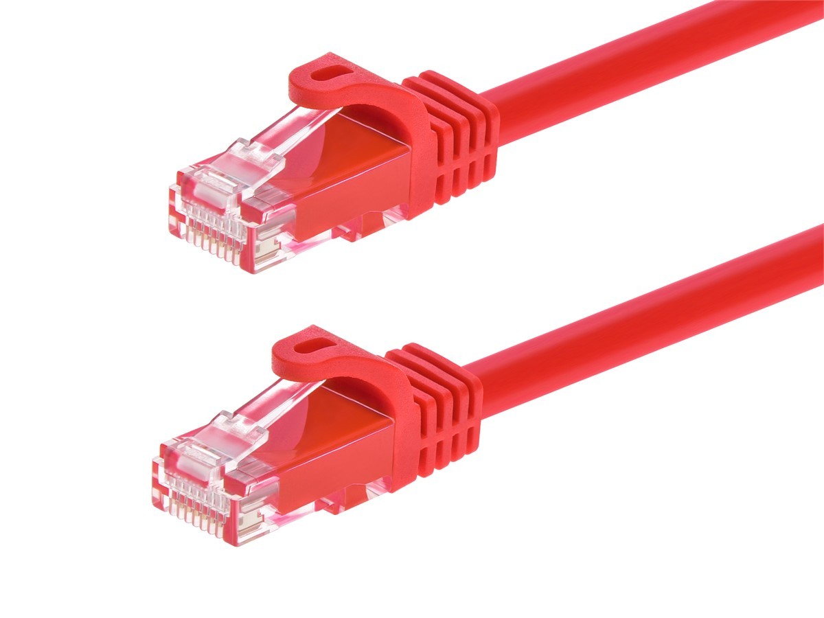 Flexboot Cat6 Ethernet Patch Cable Network RJ45 Stranded UTP 24AWG 10ft Red