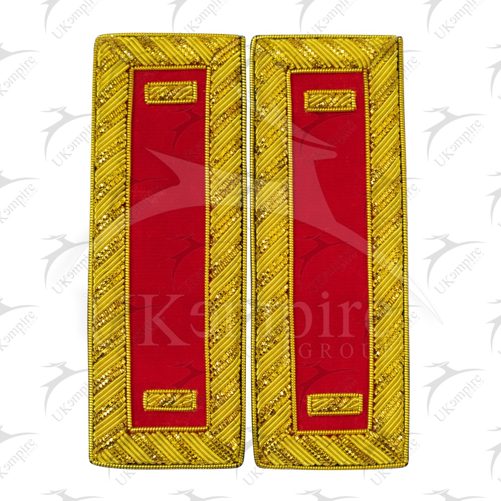 Civil War US Officer Shoulder Boards 1st Lieutenant (One Gold Bar) Artillery Red